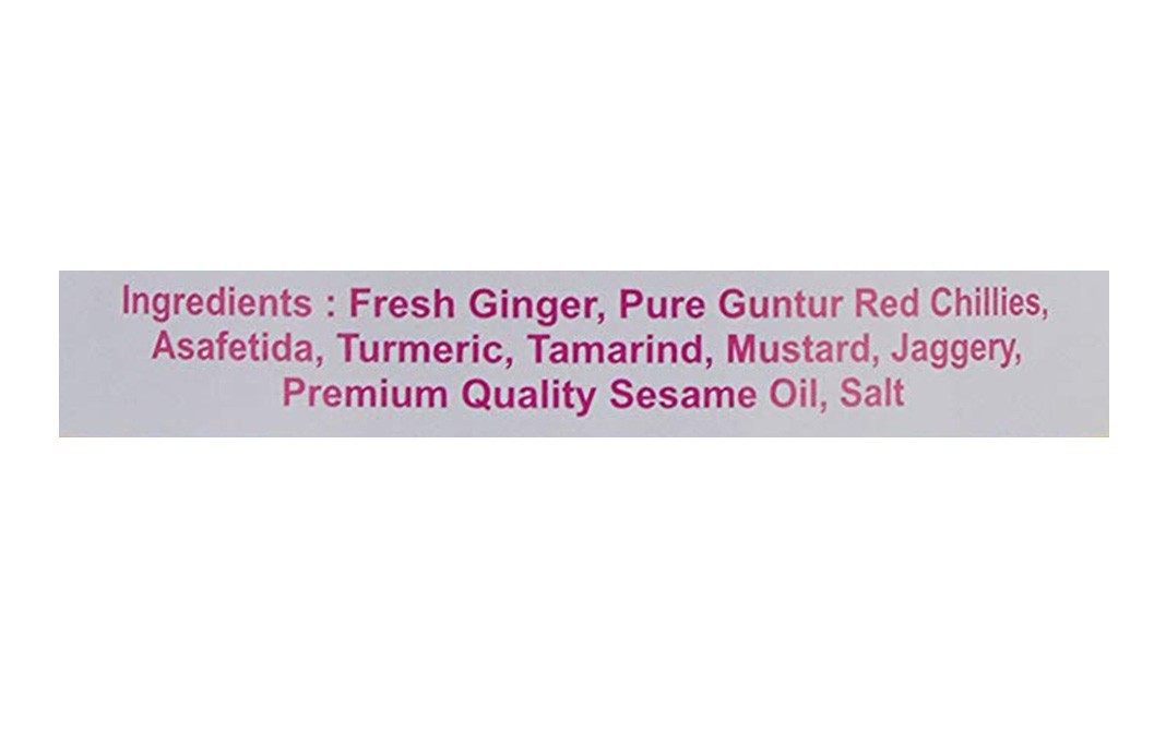 Lakshmi's Andhra Pickles & Podi's Allam Ginger Pickle    Jar  350 grams